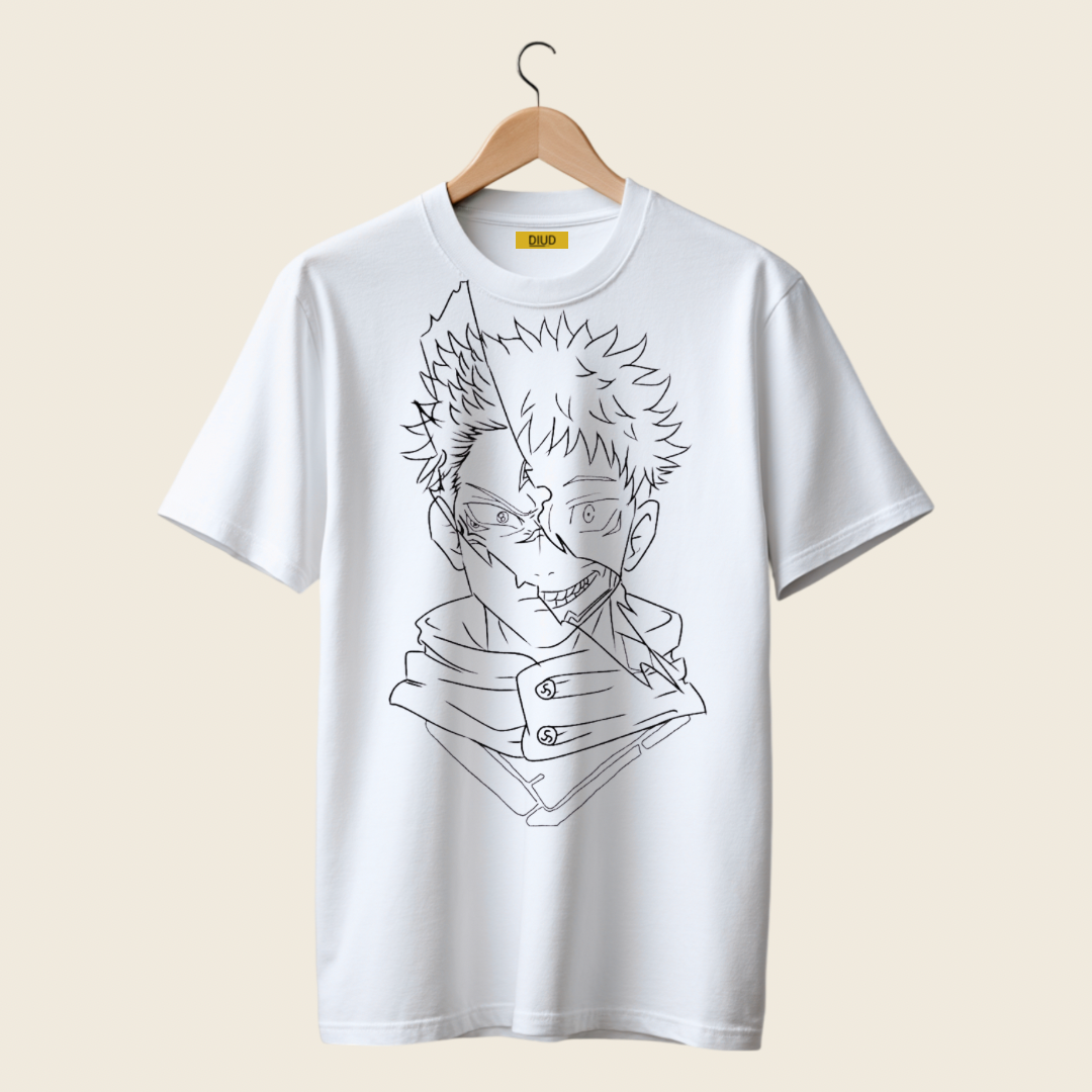 Men’s White I Sakuna Graphic Printed Oversized T-Shirt